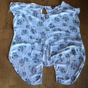 Cute Sugar Skull sheer top-!!! Cute for any party!